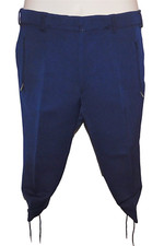 Vtg Equestrian Jodhpurs Riding Pant Blue Womens Size 24 Moleskin Breeches Laceup