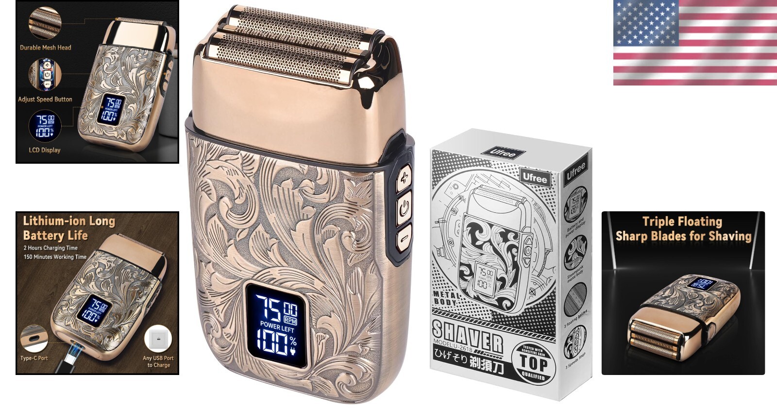 Precision Close Shave Electric Razor - 3 Adjustable Speeds for Ultimate Grooming