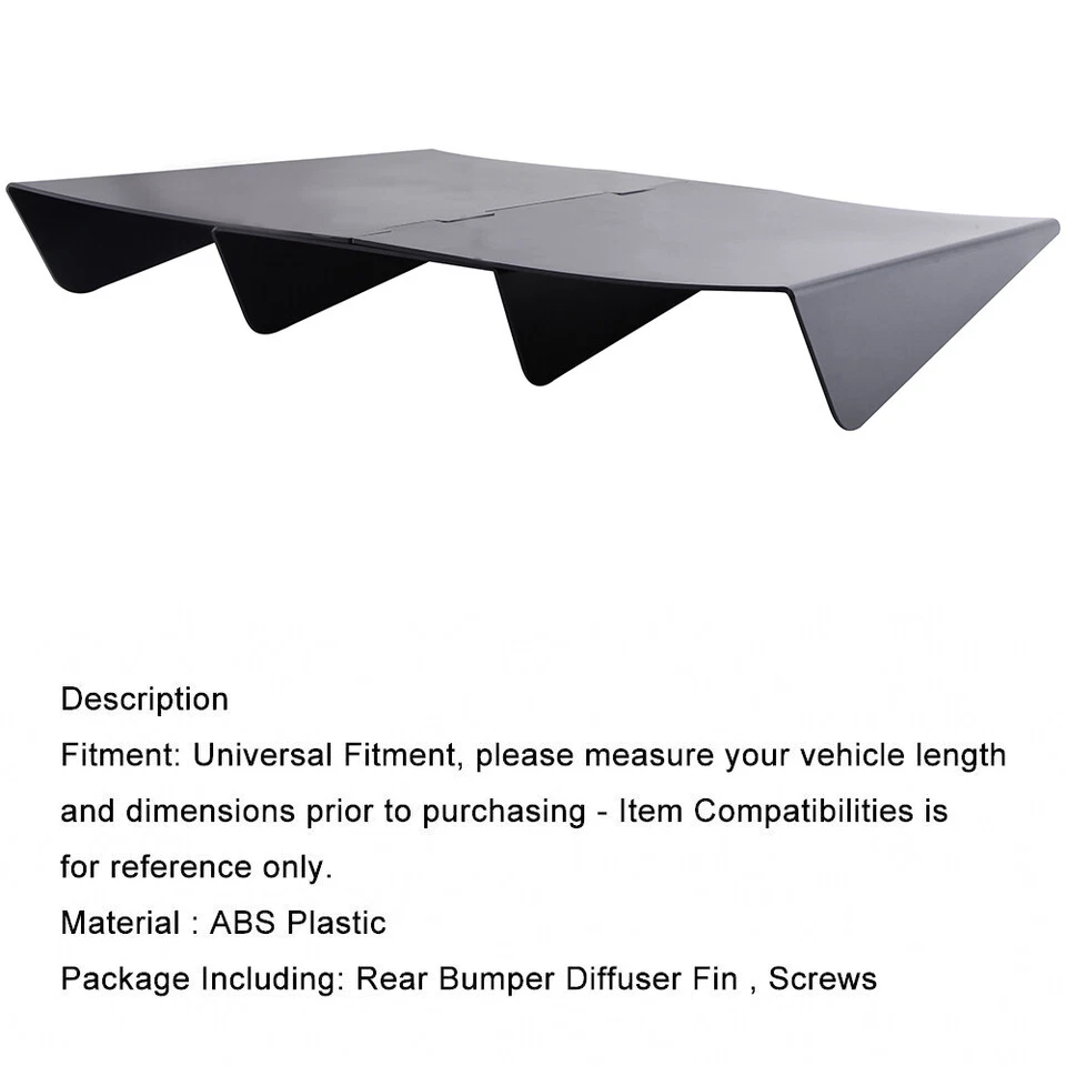 Divisor de ala de alerón de tiburón de 4 aletas parachoques difusor trasero para Dodge Stratus 1995-06 Foto 3 de 4