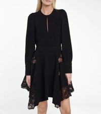 Stella McCartney Lace Panelled Asymmetric Long Sleeve Dress IT 42 US 6 Org $2075