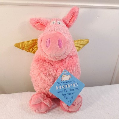 NEW Sandra Boynton Hope the Flying Pig Plush Pink Gold Wings stuffed toy 2013