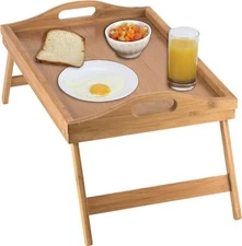 Bed Tray table with folding legs, and breakfast tray Bamboo table and bed tray 