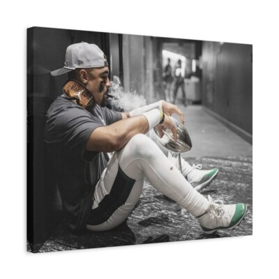 does jalen hurts smoke cigarettes Jalen Hurts with Cigar Superbowl CANVAS ready to hang Photo Playoffs poster