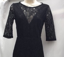 New Next Size 6 Black Lace Dress Bodycon XS Evening Cocktail Party Knee Length🌹