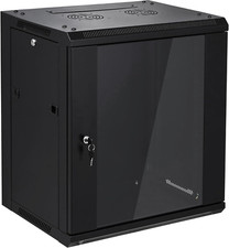 12U Wall Mount Server Cabinet Network Rack Enclosure Locking Glass Door by