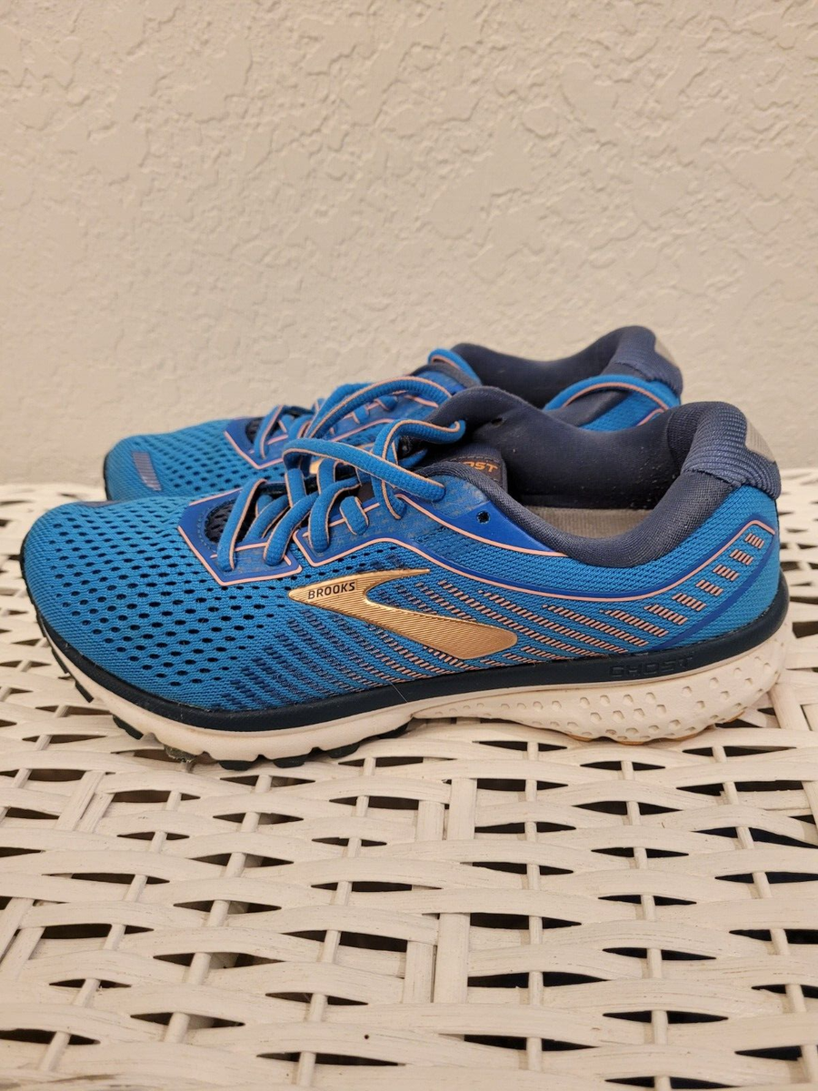BROOKS GHOST 12 BLUE W/GOLD TRIM RUNNING SHOES WOMEN SIZE PRE