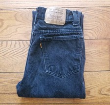 Vintage Levis 512 Black Denim Jeans Slim Fit Tapered Leg Women 5 25x30 USA 90s