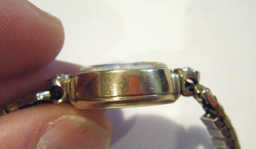 Vintage 60s 10K Y&W Gold 2 Diamonds Lady Hamilton Round Biggs Watch Works Well - Picture 5 of 7