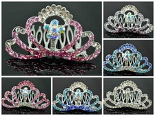 Rhinestone Flower Girl Small Tiara Crown Bridal Wedding Prom Party Hair Comb