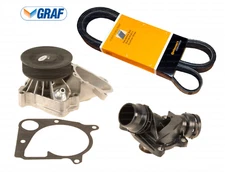 Coolant Thermostat + Water Pump + Belt Kit for BMW 335d (2009-2011)