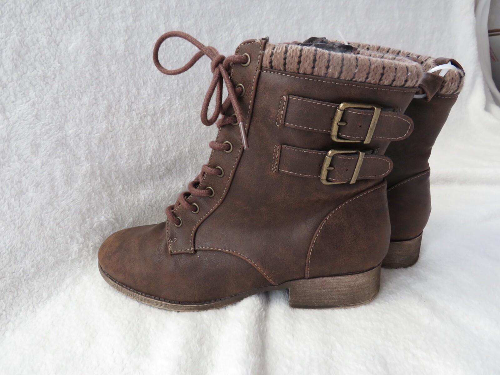 Pop Ricardo Brown Combat Boots Size 9.5 