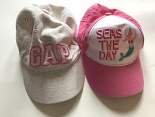 Girls Baseball Caps Lot of 2 Gap Factory Logo Hat Age 6-9 and Size 4-6x Gertex