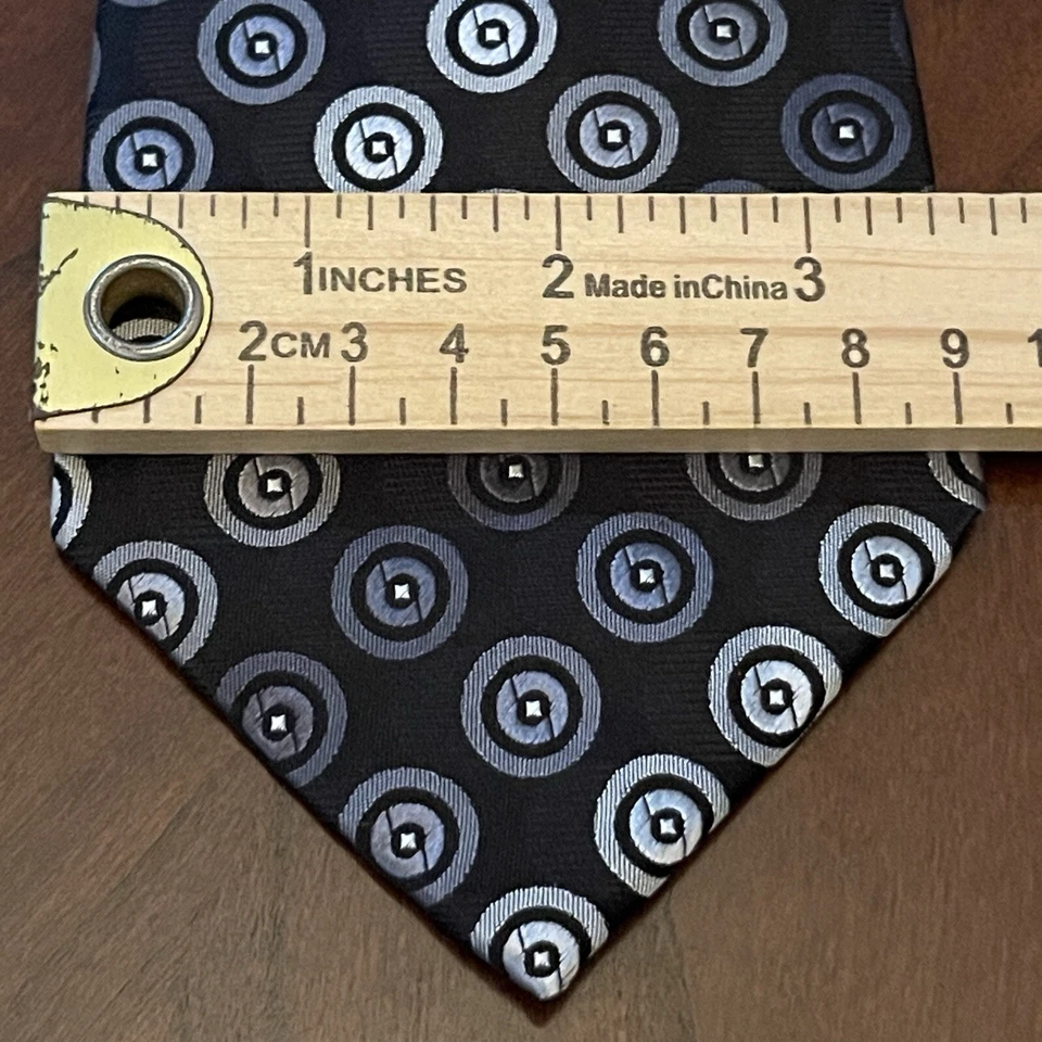 Corbata de cuello Sean John negra gris 100 % seda para hombre hecha en China Foto 4 de 4