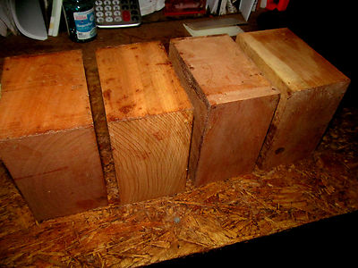 FOUR KILN DRIED BLACK CHERRY  BOWL BLANKS LATHE TURNING BLOCK 5 X 5 X 3'' 