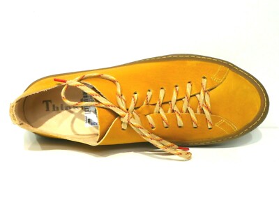 Think Tjub Schnürschuhe Sneaker Low gelb safran Leder Einlagen