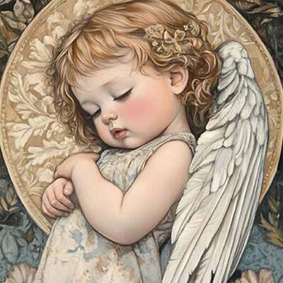 A4 Paper Decoupage SLEEPING ANGEL BABY Paper Designs Italy Same Day Shipping