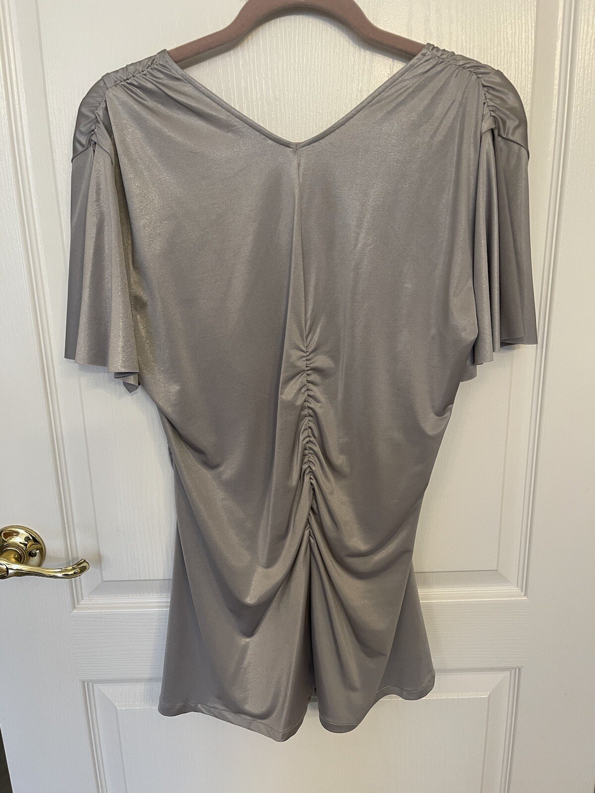 Cache Silver Satin Extra Large Pullover Blouse - image 2