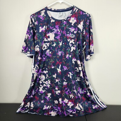ADIDAS short flutter sleeve AOP Floral active wear dress mini small