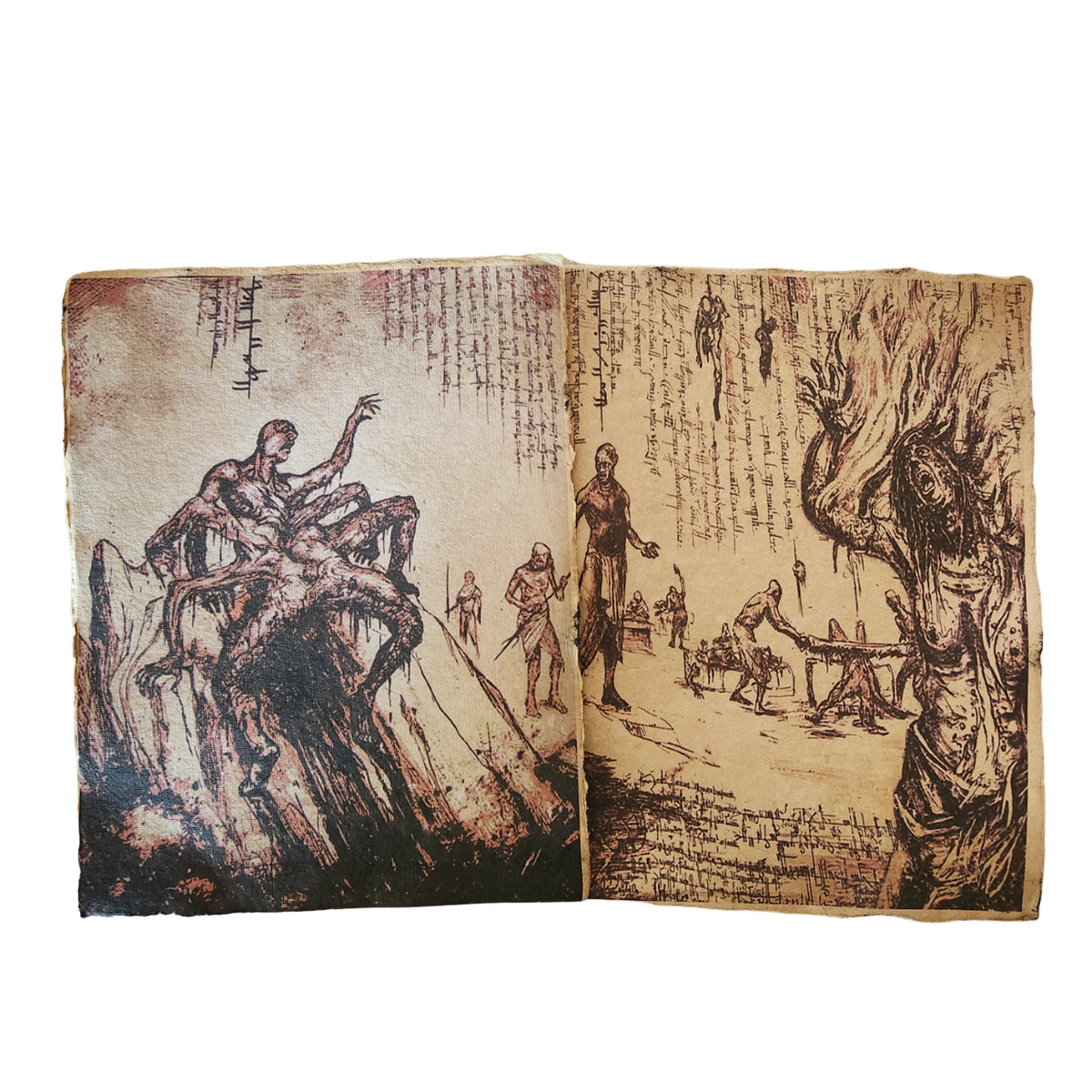 Evil Dead Rise, Necronomicon, Book of the Dead aged printed book