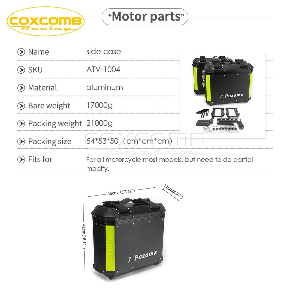 Maleta maleta lateral izquierda derecha 36L con soporte para BMW R1200GS F800  Foto 2 de 4