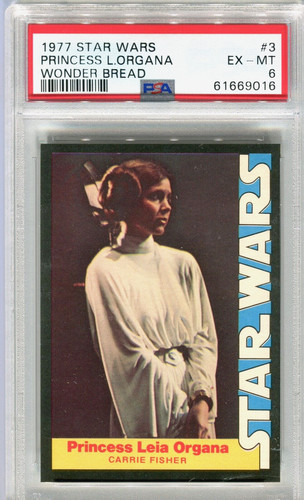 1977 Wonder Bread Star Wars #3 Princess Leia Organa — PSA 6