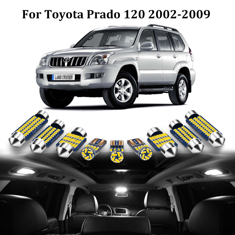 16 x White LED Interior Lights for Toyota Prado 120 2002-2009