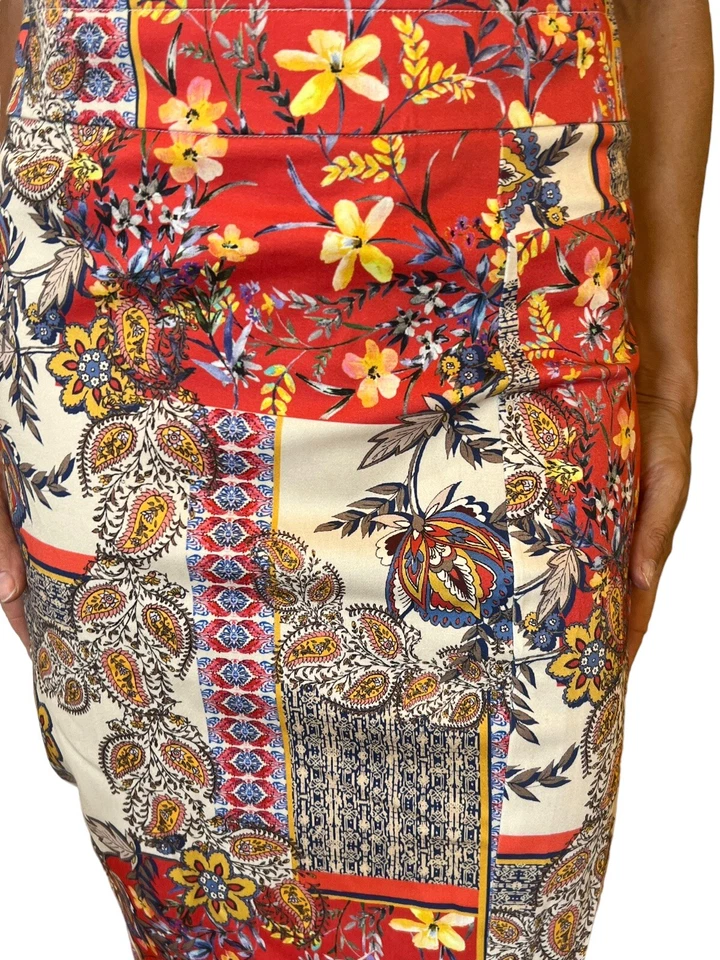 AVENUE MONTAIGNE FALDA PULL ON F1479 LÁPIZ ELÁSTICO FLORAL PAISLEY 14 Foto 4 de 4