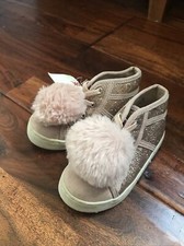 The Children s Place Pom Pom Pink Sparkles Glitter Hi-Top Sneakers Girls Sz 6