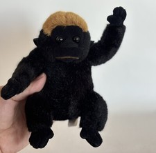 Circus Circus Las Vegas Gorilla Plush Stuffed Animal Black Sitting 7.5 Inches