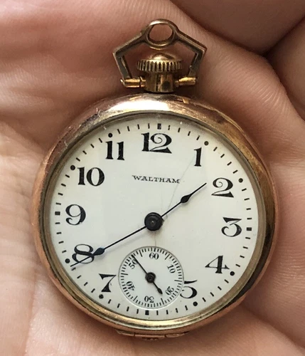 Antique Waltham Pocket Watch 15 Jewels pat. May 1915 Gold Engraved Wedding Gift