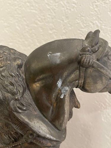 Vintage Antique Spelter Metal Sculpture Statue of Horse Trotting - 第 10/18 張圖片