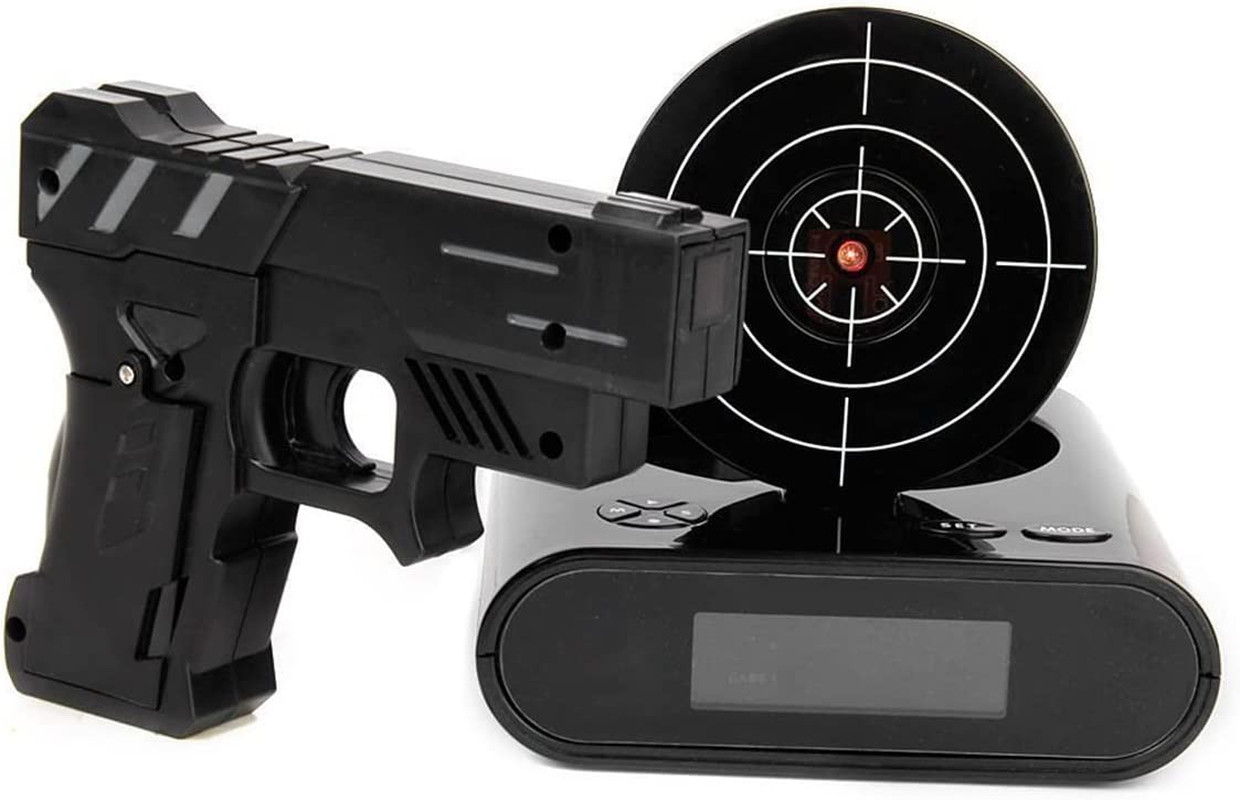 Lock N' Load Gun Alarm Clock/Target Alarm Clock/Creative Clock - Black