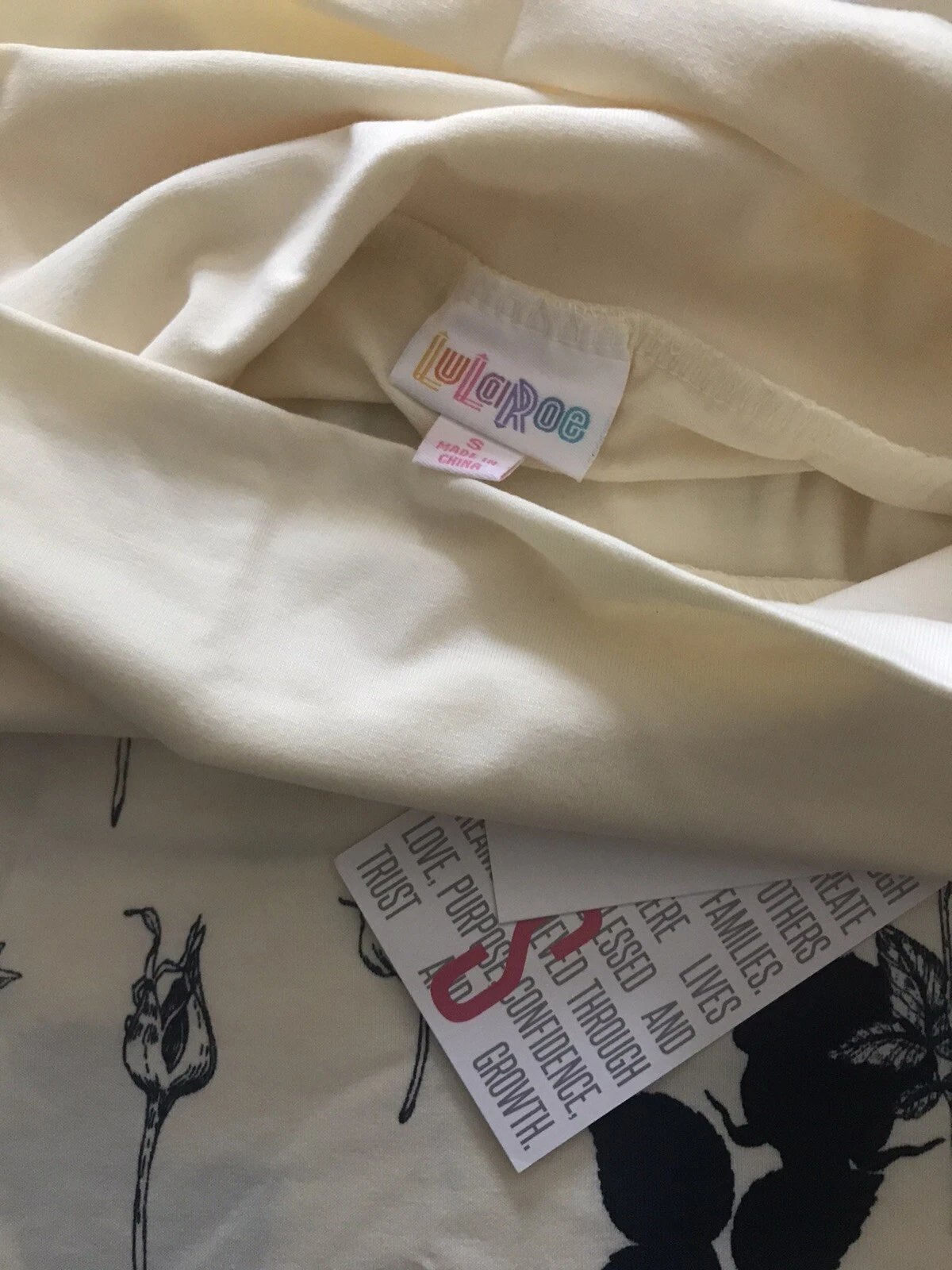 OFF WHITE Abito gonna LuLaRoe MAXI bianco sporco panna blu navy dip roses? piccolo 6 8 unicorno