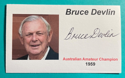 SIGNED BRUCE DEVLIN AUTOGRAPHED 3''x5'' INDEX CARD - PGA