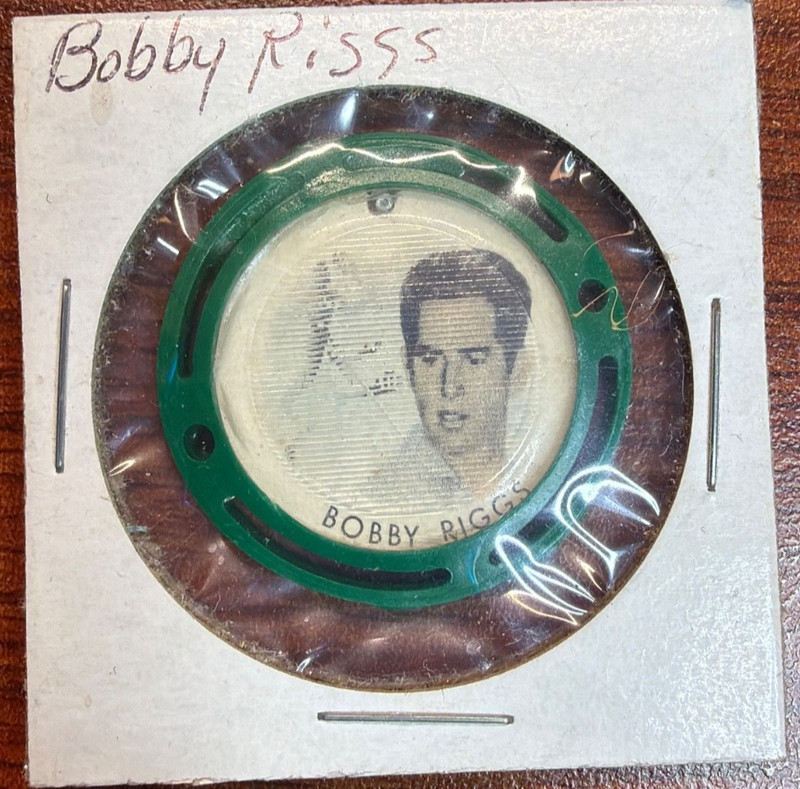 Vintage Bobby Riggs Motion Picture Disc – Lenticular Moving Image – c. 1940s–50s