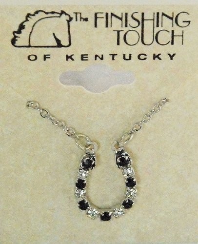 Завершающий штрих - Ожерелье в виде подковы из гагата и хрусталя - Серебряная отделка 2990₽