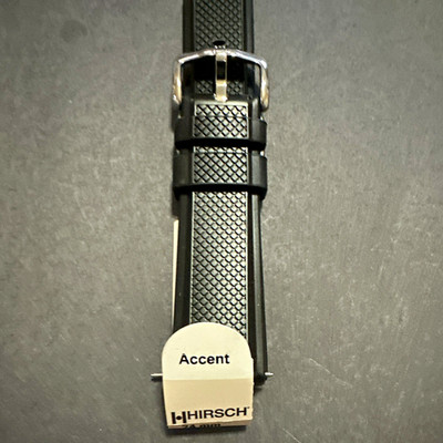 Hirsch Accent Black Wristwatch Band Strap Two-Piece, 24mm, Unisex