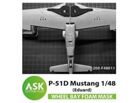 P-51D Mustang Foam Flexibel Wheel Bay Mask For Eduard / 1:48