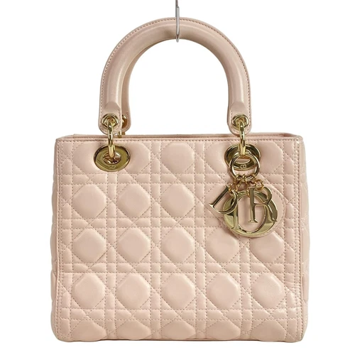 Authentique sac moyen DIOR/ChristianDior Lady Dior CAL44550M413 rose clair peau d'agneau