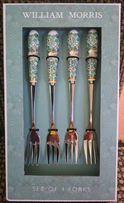 William Morris STRAWBERRY THIEF Cocktail Forks Set of 4 The Leonardo Collection