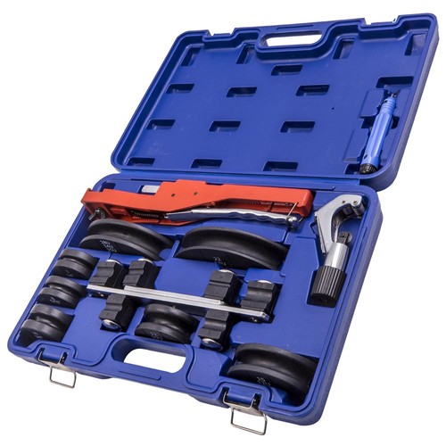 Ratcheting Pipe Bender HVAC Refrigeration Tube Bending Heads Cutter Tool Kit New