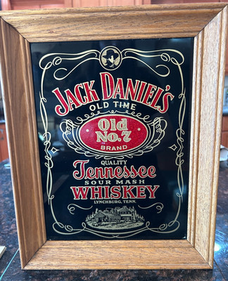Jack Daniel s Old No.7 Tennessee Whiskey Bar Mirror Sign Wood Frame 11''x15''