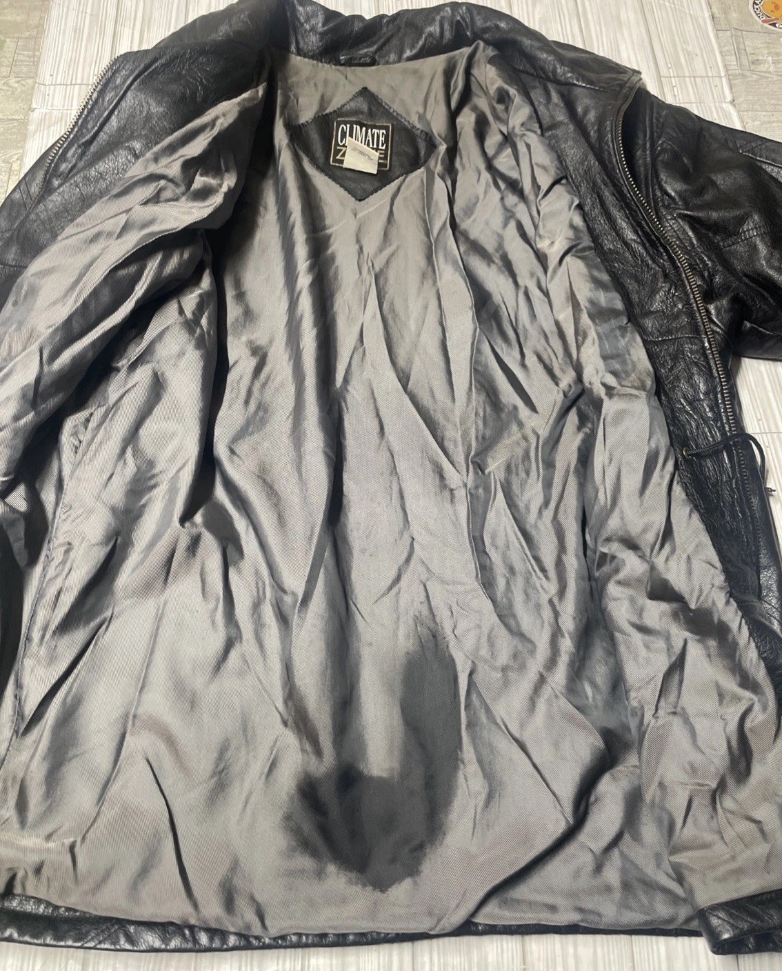 Climate Zone Full Zip Leather Jacket Pockets Blac… - image 10