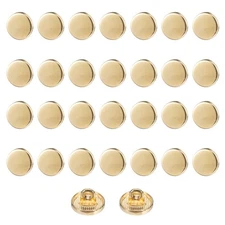 30pcs Metal Round Flat Sewing Buttons 10mm Alloy Button, Rose Gold