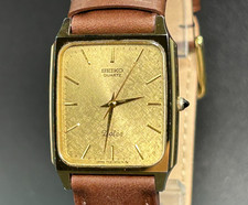  EXC 5 Vintage SEIKO Dolce 7731-5110 Gold UNI-SEX 27mm Quartz Watch From JAPAN