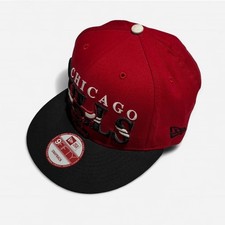 Chicago Bulls New Era 9FIFTY Snapback Hat Red Black Hardwood Classics