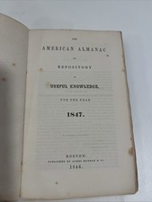 1847 THE AMERICAN ALMANAC OF USEFUL KNOWLEDGE VOLUME BY Francis BOWEN -