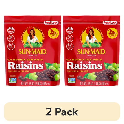 #ad Sun Maid California Sun Dried Raisins 2 Pack 32 Oz Resealable Bag Dried F $7.98