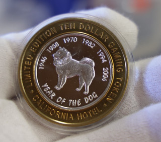 Boyd's YOT Dog Las Vegas NV Casino $10 Gaming .999 Fine Silver Strike...