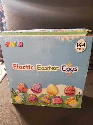 JOYIN 144 Pcs Plasticprinted Bright Easter Eggs